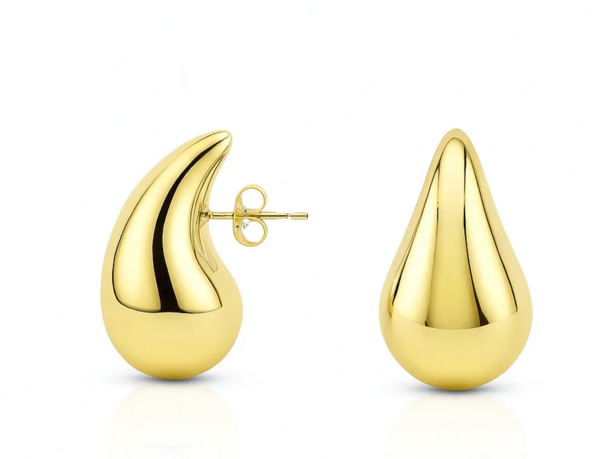 Teardrop Stud Earrings Gold