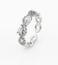 Rhodium Plated Infinity Ring with CZ – Adjustable Size 7–8