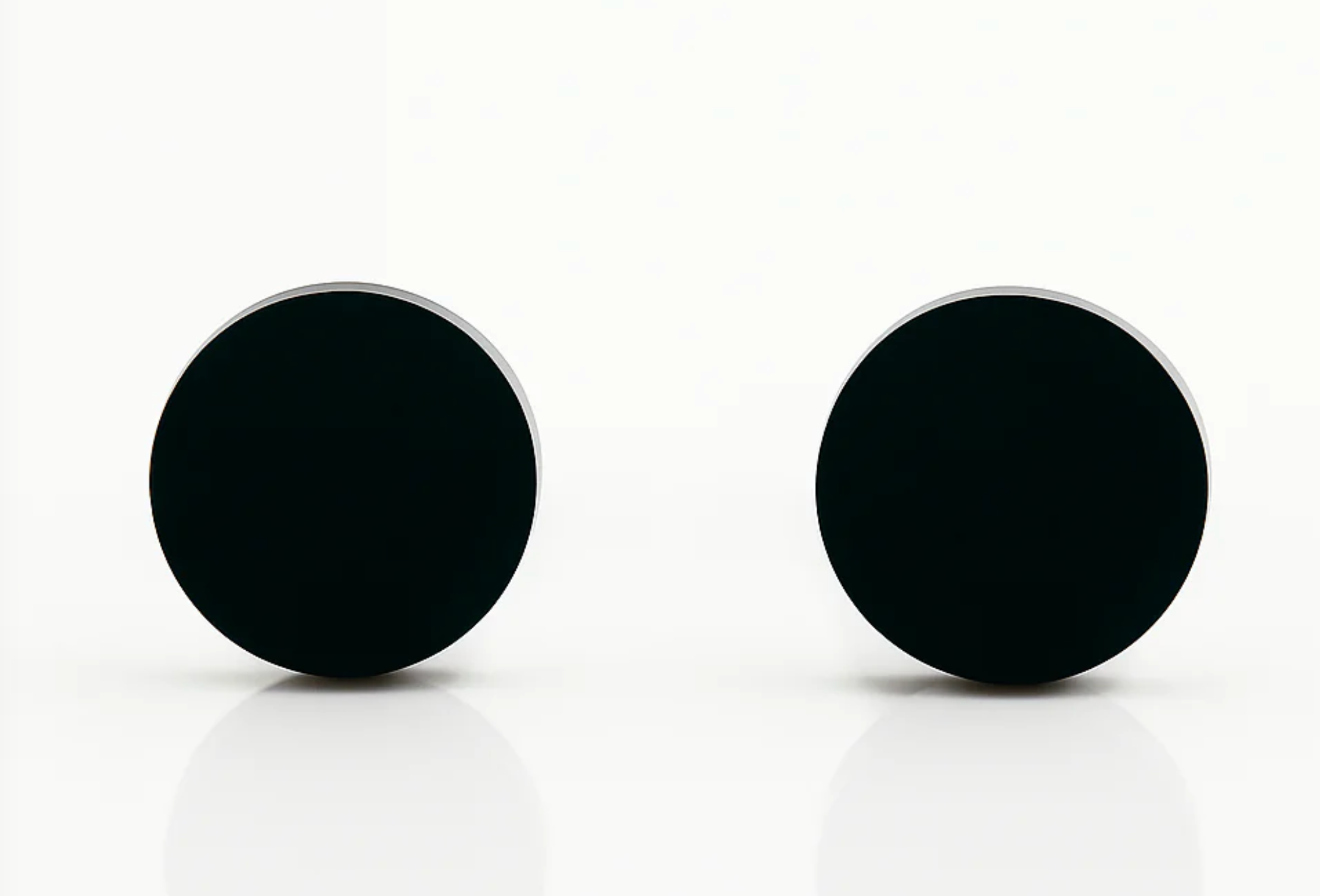 Black Rhodium Plated Stud Earrings, 6mm Round, Hypoallergenic