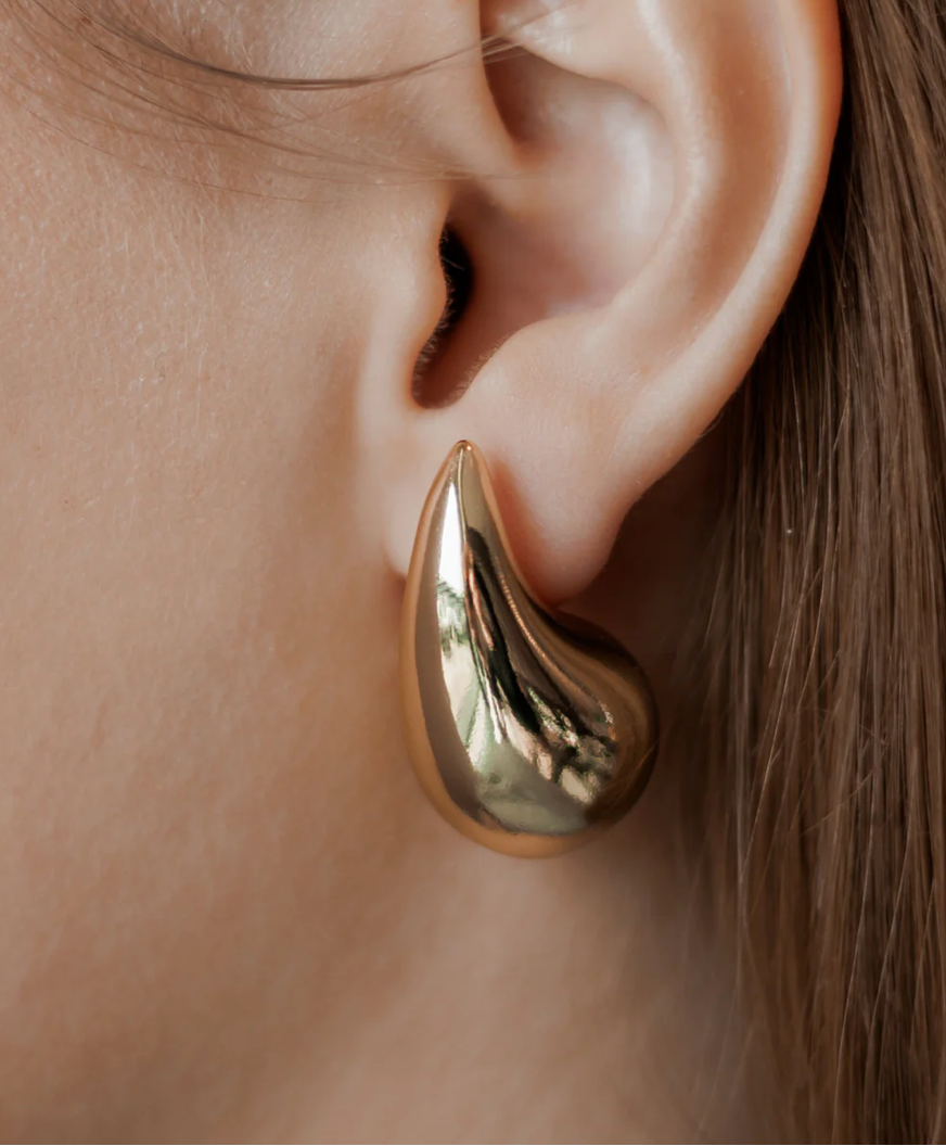 Teardrop Stud Earrings Gold