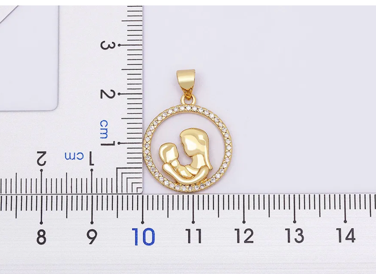 Gold Plated Mom  Pendant Necklace